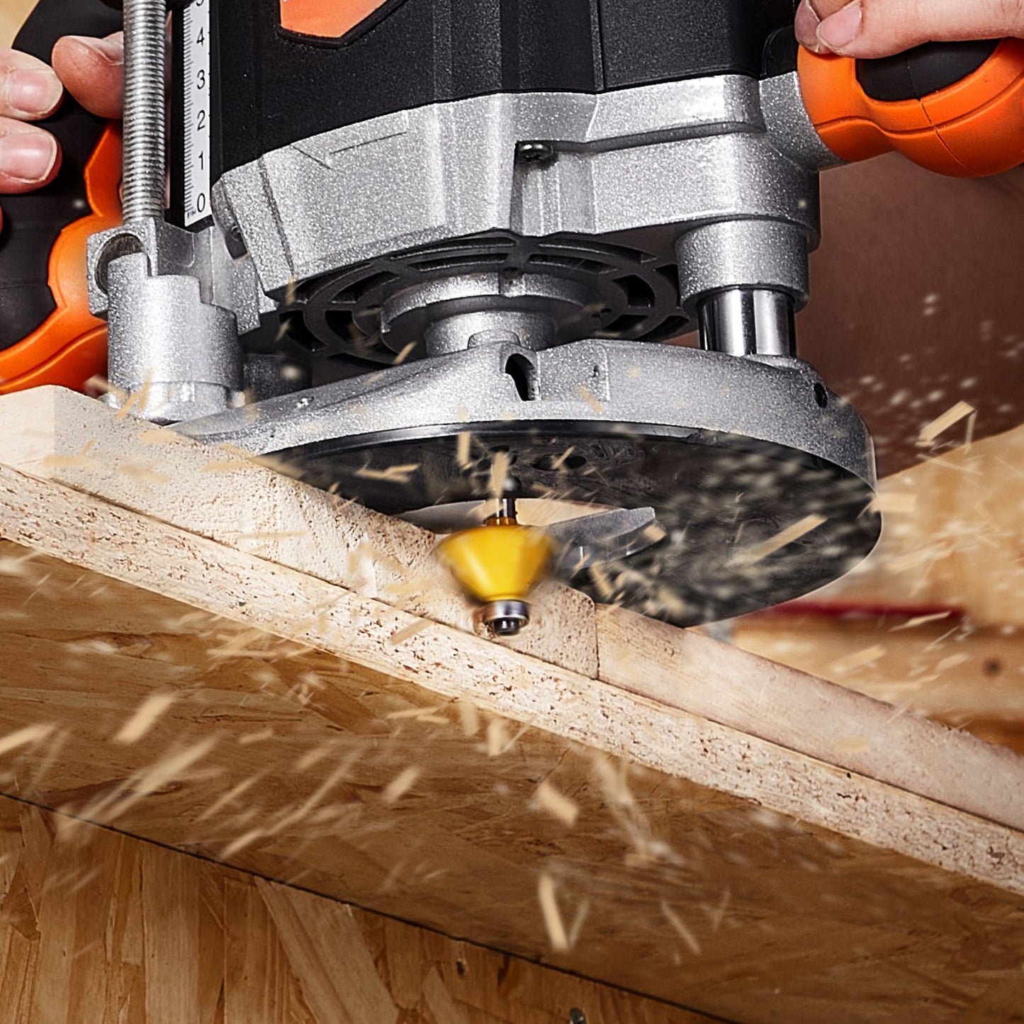 Router Bits Set, 15 Pieces, Carbide Router Bit Kit with 1/4 Inch Shank, Plastic Carrying Case, Woodworking Tools for Professional and Beginners Carpenter, for Wood MDF Particle Board Plywood