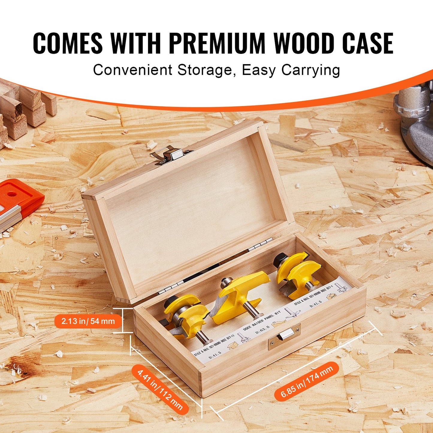 Milling cutter set 3 pieces carbide milling cutter 1/4 inch shank Carrying case