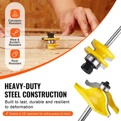 Milling cutter set 3 pieces carbide milling cutter 1/4 inch shank Carrying case