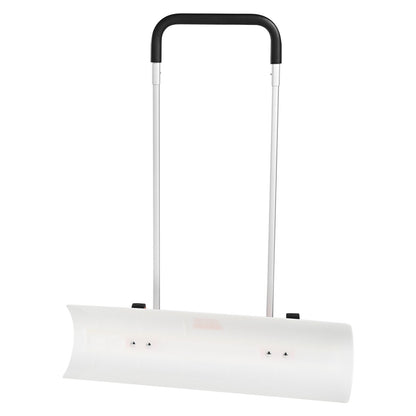 Schneeschaufel mit Rädern, 37-Zoll-Schneeschaufel für die Auffahrt, ABS-Schneeschaufel zum Schneeräumen, robuster Schaufelschieber mit breiter Klinge und U-förmigem Griff aus Aluminiumlegierung