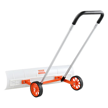 Schneeschaufel mit Rädern, 37-Zoll-Schneeschaufel für die Auffahrt, ABS-Schneeschaufel zum Schneeräumen, robuster Schaufelschieber mit breiter Klinge und U-förmigem Griff aus Aluminiumlegierung