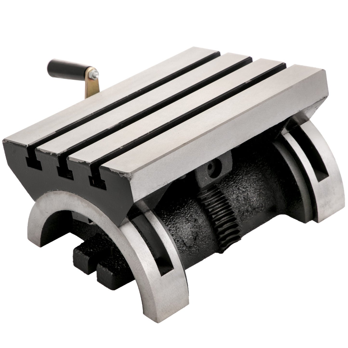 Kippfrästisch, 10 x 7 Zoll, Kippwinkelfräsmaschine, 0–90 ° verstellbare Schwenkwinkelplatte mit 3 T-Nuten und einer verstellbaren Kurbel, Hochleistungs-Kippfräsmaschine zum Schleifen