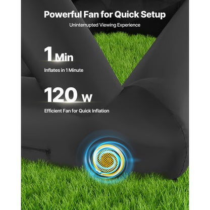 14 fot uppblåsbar filmduk 16:9 600D filmprojektor med bärbar väska