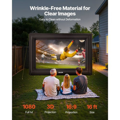 16ft Inflatable Movie Screen 16:9 600D Movie Projector with Portable Bag
