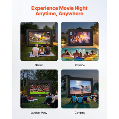 16ft Inflatable Movie Screen 16:9 600D Movie Projector with Portable Bag