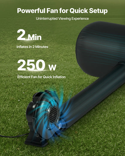 20FT Inflatable Projector Screen, Inflatable Movie Screen Outdoor with 250W Air Blower Projector Screen Oxford Fabric Material Blow Up Screen for Outdoor Backyard, Home Theater, Theme Party