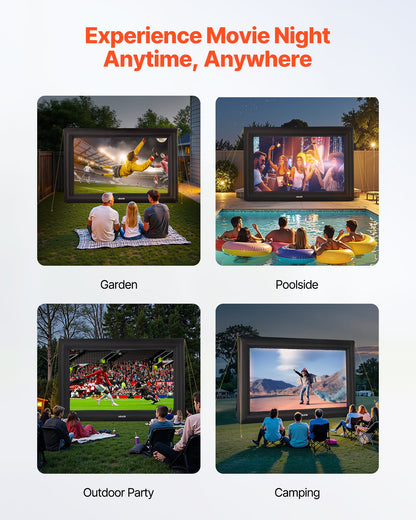 20FT Inflatable Projector Screen, Inflatable Movie Screen Outdoor with 250W Air Blower Projector Screen Oxford Fabric Material Blow Up Screen for Outdoor Backyard, Home Theater, Theme Party