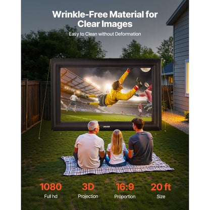 6 Meter Inflatable Movie Screen 16:9 600D Movie Projector with Portable Bag