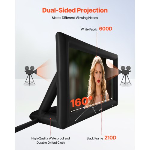 6 Meter Inflatable Movie Screen 16:9 600D Movie Projector with Portable Bag