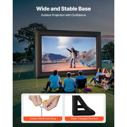 6 Meter Inflatable Movie Screen 16:9 600D Movie Projector with Portable Bag