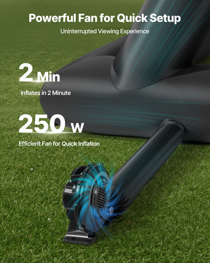 18FT Inflatable Movie Screen, Inflatable Projector Screen with Portable Storage Bag, 16:9 Easy Set Up Movie Projection for Outdoor Backyard, Home Theater, Theme Party