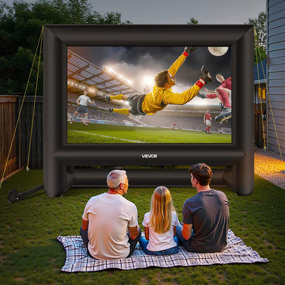 18FT Inflatable Movie Screen, Inflatable Projector Screen with Portable Storage Bag, 16:9 Easy Set Up Movie Projection for Outdoor Backyard, Home Theater, Theme Party