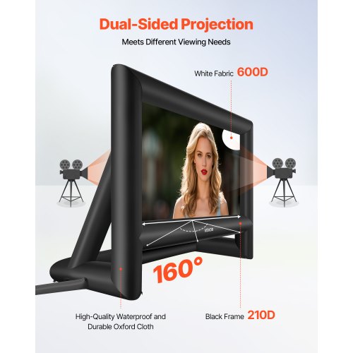 18ft aufblasbare Filmleinwand 16:9 600D Filmprojektion mit tragbarer Tasche