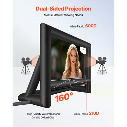 18ft aufblasbare Filmleinwand 16:9 600D Filmprojektion mit tragbarer Tasche