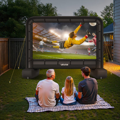 14 ft Inflatable Movie Screen, 600D Washable Inflatable Projector Screen with Portable Storage Bag, 16:9 Easy Set Up Movie Projection for Outdoor Backyard, Home Theater, Theme Party, Pool Fun