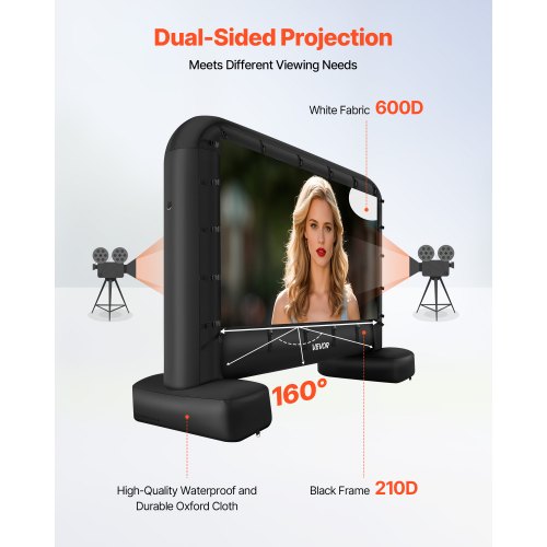 14ft aufblasbare Filmleinwand 16:9 600D Filmprojektion mit tragbarer Tasche