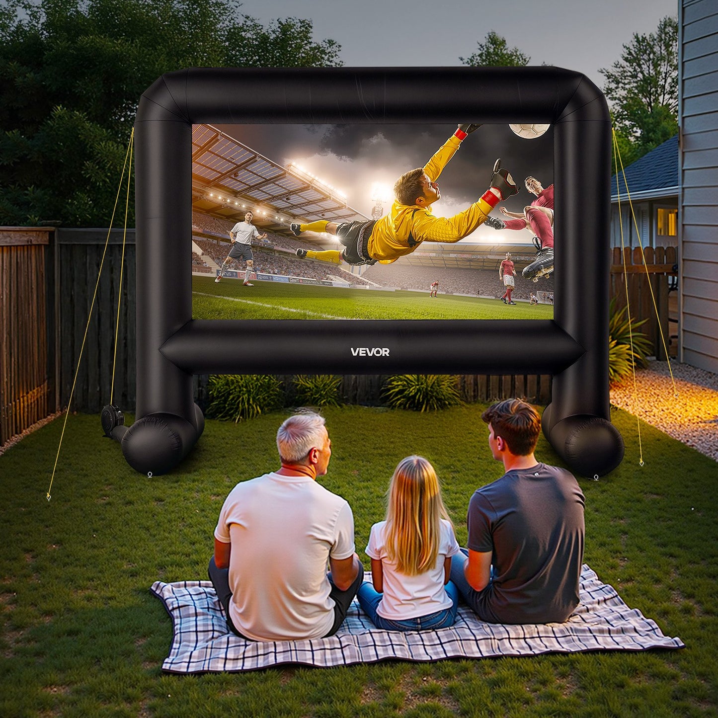 16FT Inflatable Movie Screen, Inflatable Projector Screen with Portable Storage Bag, 16:9 Easy Set Up Movie Projection for Outdoor Backyard, Home Theater, Theme Party