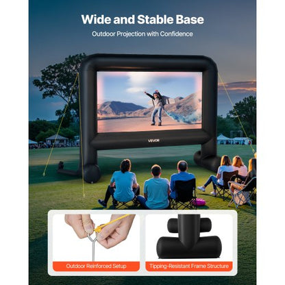 16ft Inflatable Movie Screen 16:9 600D Movie Projection with Portable Bag