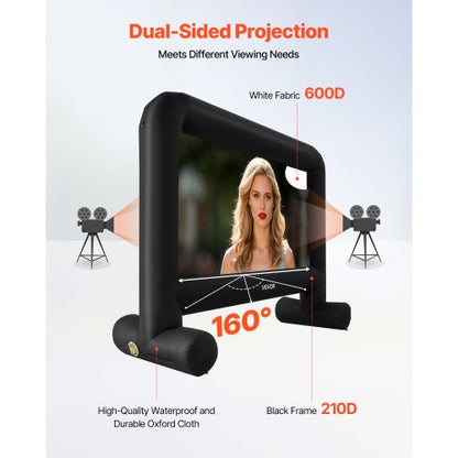 15ft aufblasbare Filmleinwand 16:9 600D Filmprojektor mit tragbarer Tasche