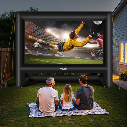 20FT Inflatable Movie Screen, Inflatable Projector Screen with Portable Storage Bag, 16:9 Easy Set Up Movie Projection for Outdoor Backyard, Home Theater, Theme Party