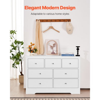 Chest of drawers with 7 drawers in wood, pull-out and anti-tip | EU