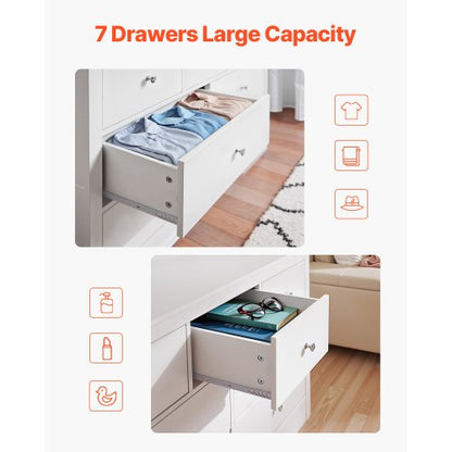 Chest of drawers with 7 drawers in wood, pull-out and anti-tip | EU