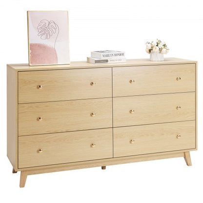 Wooden chest of drawers with 6 drawers, pull-out and anti-tip | EU