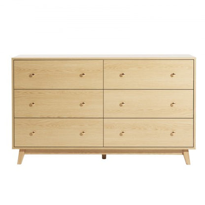 Wooden chest of drawers with 6 drawers, pull-out and anti-tip | EU