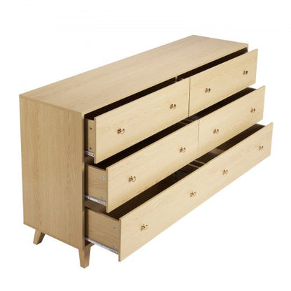 Wooden chest of drawers with 6 drawers, pull-out and anti-tip | EU
