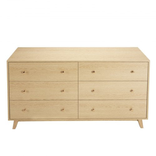 Wooden chest of drawers with 6 drawers, pull-out and anti-tip | EU