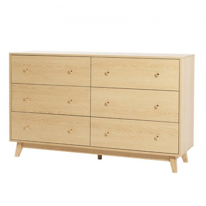 Wooden chest of drawers with 6 drawers, pull-out and anti-tip | EU