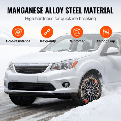 Auto Tightening Snow Chains Diamond Mesh Anti-slip Traction Wheel Chains