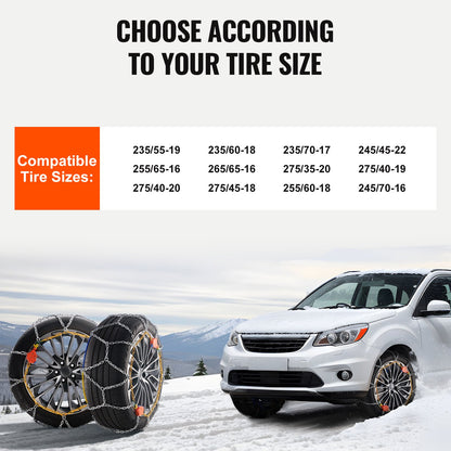 Auto Tightening Snow Chains Diamond Mesh Anti-slip Traction Wheel Chains