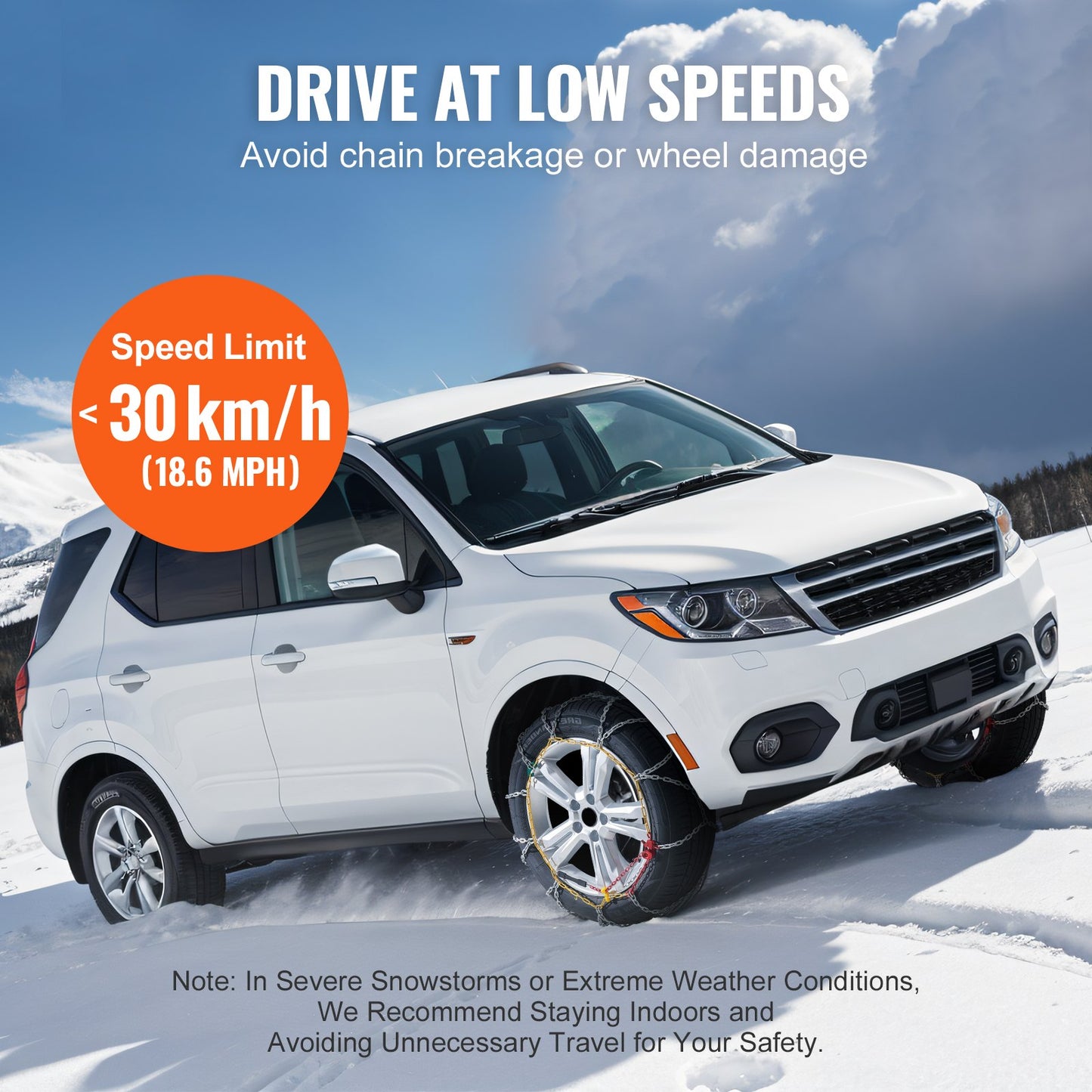 Snökedjor Mangan Legering Stål 2ST Dragkraft Snöhjul Kedjor Silver