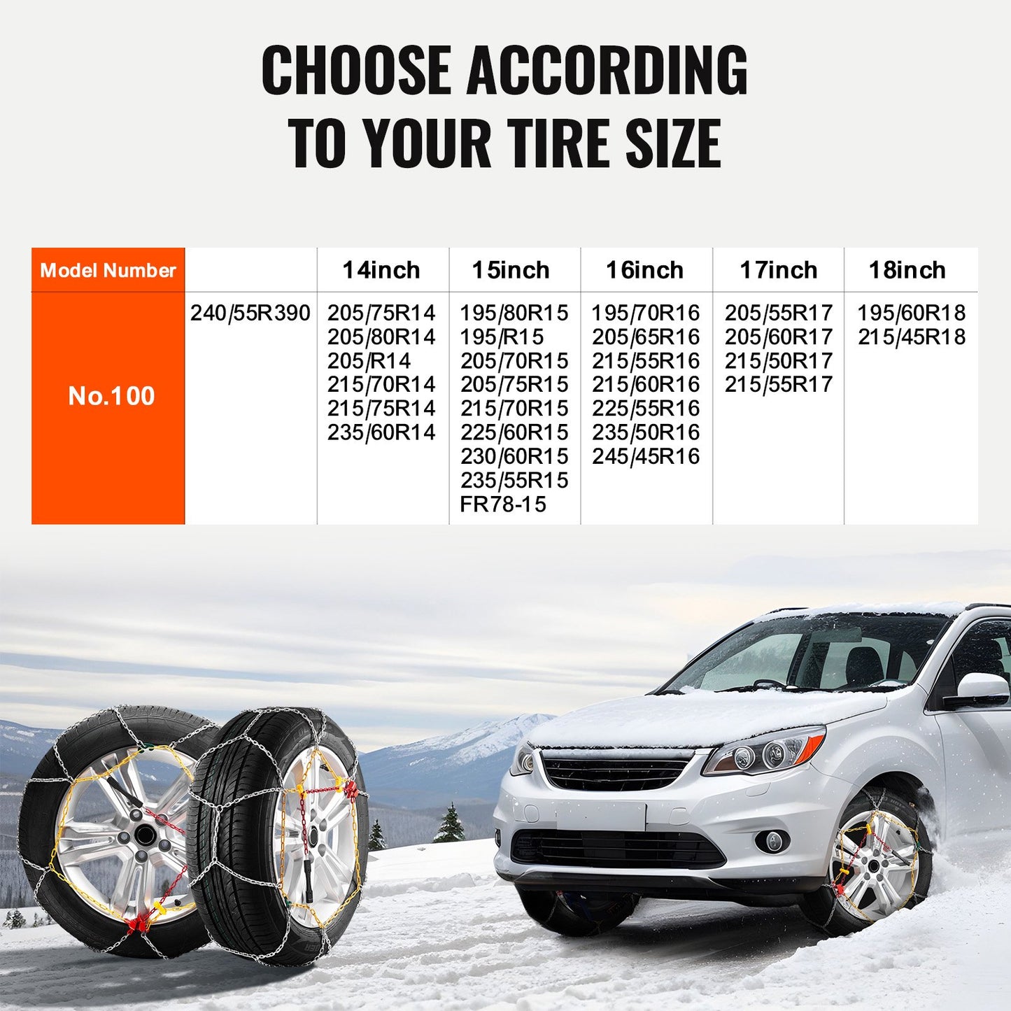 2PCS Schneeketten Mangan Legierung Stahl Traktion Reifen Ketten Silber