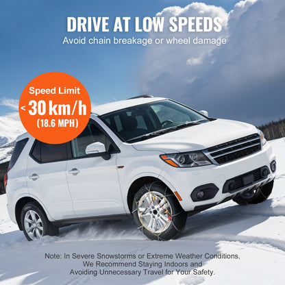 2PCS Schneeketten Mangan Legierung Stahl Traktion Reifen Ketten Silber