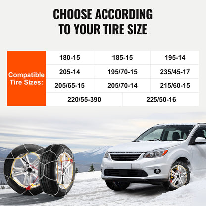 Snökedjor Manganlegering stål Draghjulskedjor Silver Set om 2