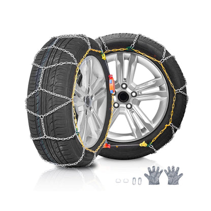 Snökedjor Manganlegering stål Draghjulskedjor Silver-Set med 2