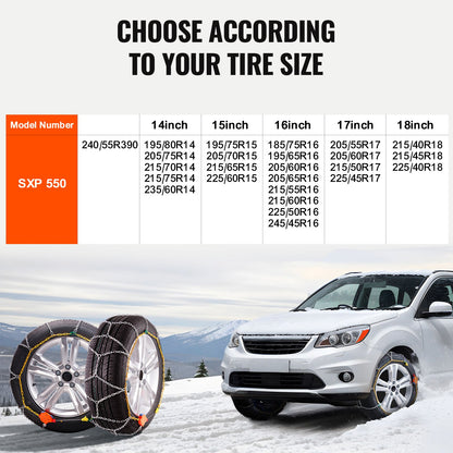 Snökedjor Manganlegering stål dragkedjor (uppsättning om 2) Silver