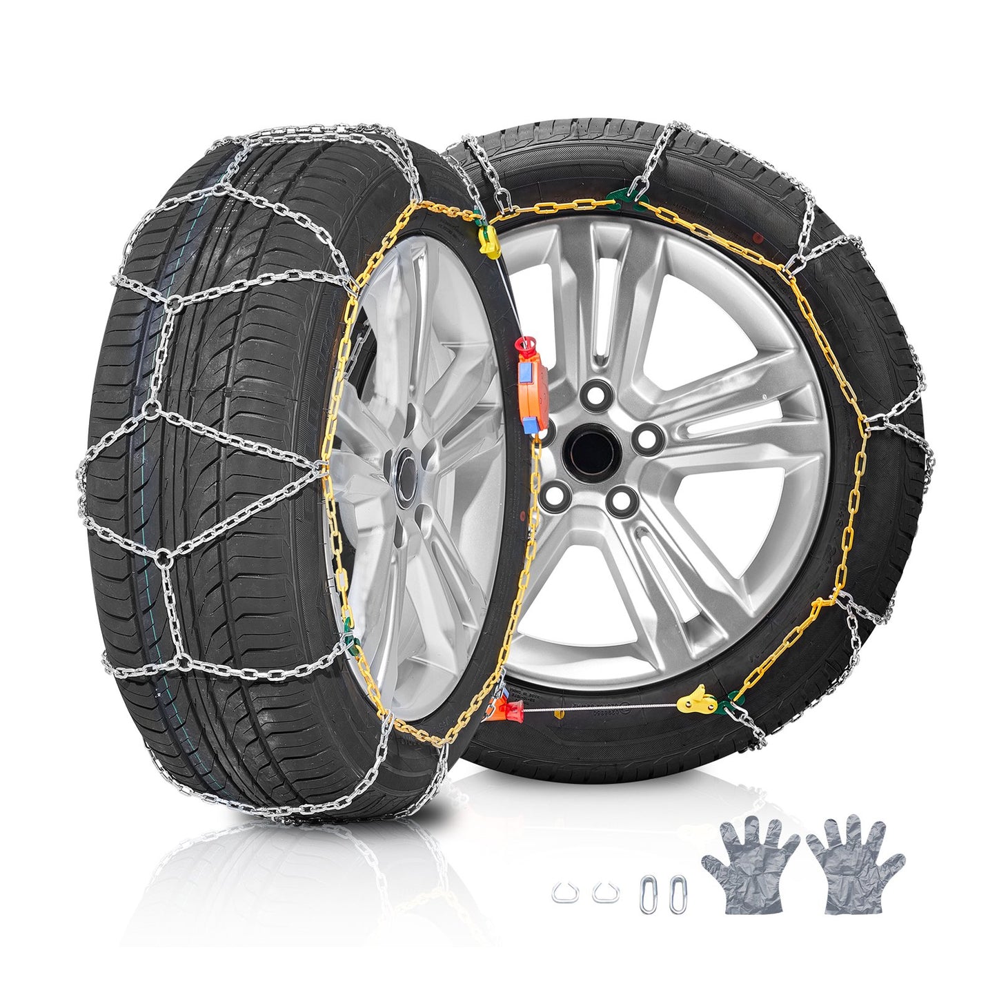 Snökedjor Manganlegering stål dragkedjor (uppsättning om 2) Silver