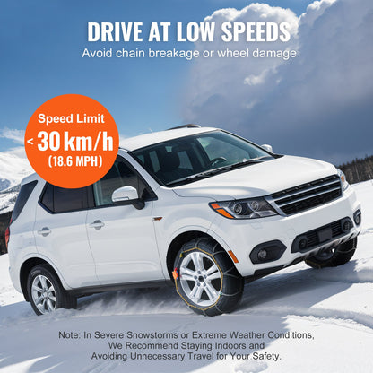 2PCS Schneeketten Mangan Legierung Stahl Abschleppen Reifen Schneeketten Silber