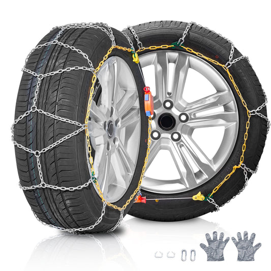 2PCS Schneeketten Mangan Legierung Stahl Abschleppen Reifen Schneeketten Silber