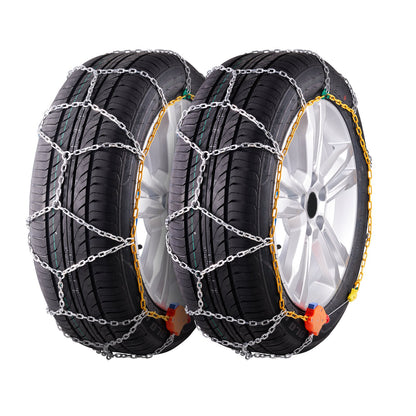 2PCS Schneeketten Mangan Legierung Stahl Traktion Schnee Rad Ketten Silber