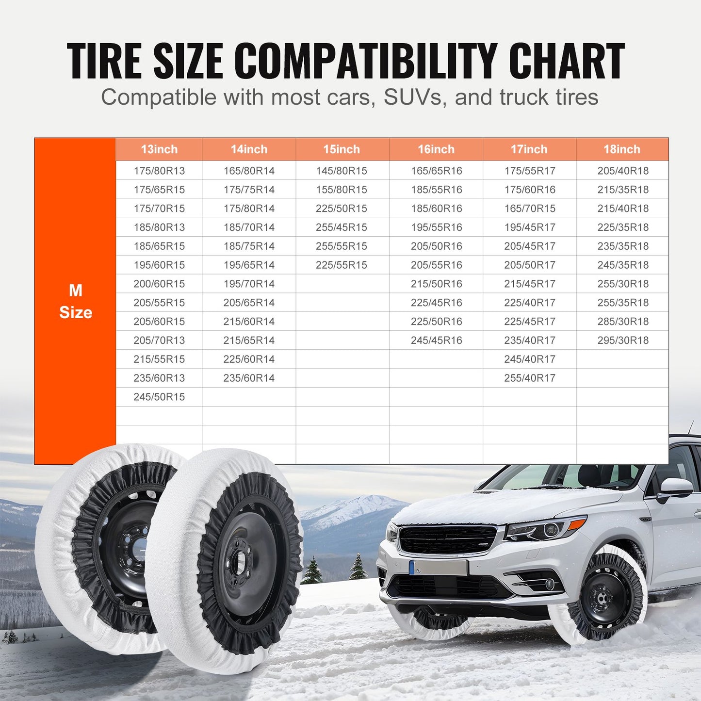 2PCS Verdickte Schneesocken für Reifen Schneetraktion Reifenschutz-Mittel