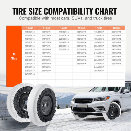 2PCS Verdickte Schneesocken für Reifen Schneetraktion Reifenschutz-Mittel