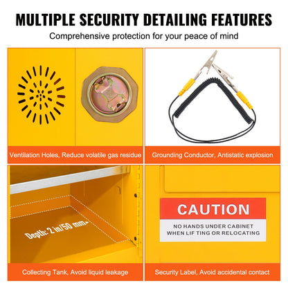16.9" x 16.9" x 22" Flammable Cabinet Galvanized Steel, Safety Cabinet, Adjustable Shelf Flammable Storage Cabinet, for Commercial Industrial and Home Use