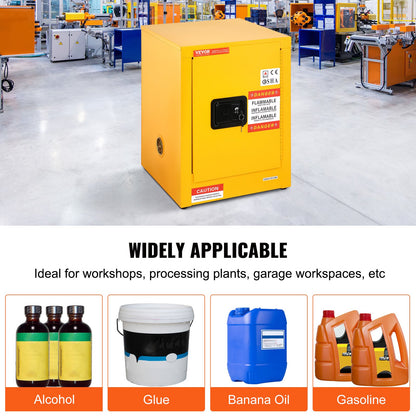 16.9" x 16.9" x 22" Flammable Cabinet Galvanized Steel, Safety Cabinet, Adjustable Shelf Flammable Storage Cabinet, for Commercial Industrial and Home Use