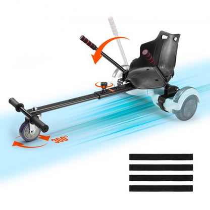 Hoverboard Seat Attachment, Compatible with All 6.5" 8" 8.5" 10" Hoverboards, Grips Control, Adjustable Frame Length and 220 LBS Load Capacity, Hover Board Go Karts Accessory, for Kids Adults