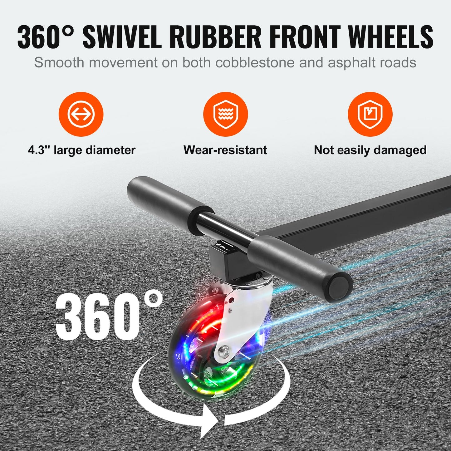 Hoverboard Seat Attachment, for 6.5" 8" 8.5" 10" Hoverboards, with LED Lights, Grips Control, Adjustable Frame Length and 220 LBS Load Capacity, Hover Board Go Karts Accessory, for Kids Adults