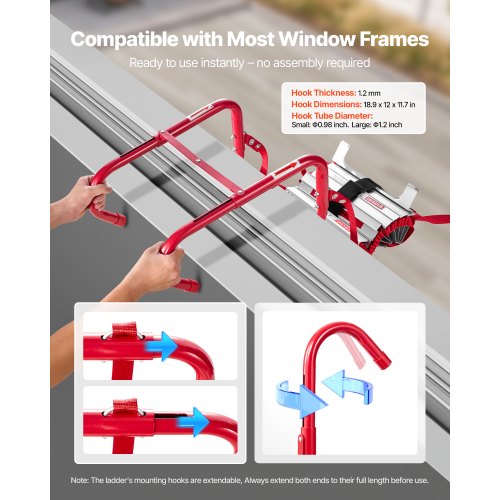 Fire Escape 2-Storey 13 Foot Retractable Emergency Safety Ladder | EU